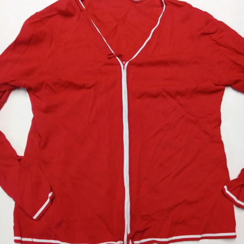 Red thin cardigan with zipper like new