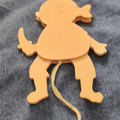 Wooden Pirate Marionette Jumping Jack like new, 10x16 cm