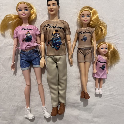 Barbie doll family set of 4, 30cm tall