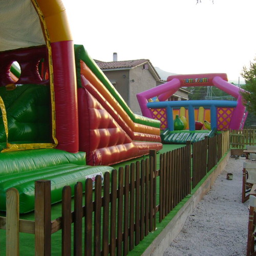 Playground with certified inflatables and safety equipment