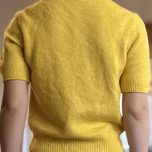 H&M short-sleeve knitted top like new, size S, yellow