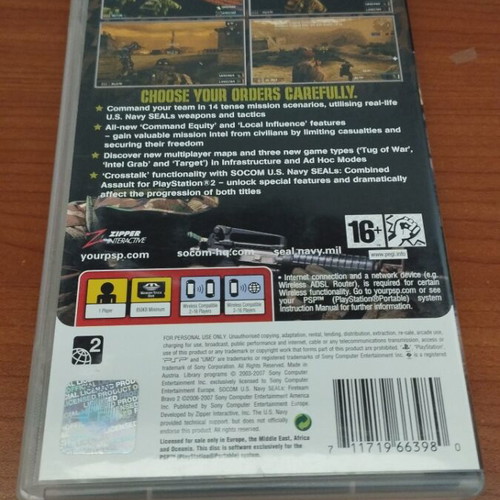 Socom U.S Navy Seals Fireteam Bravo 2 PSP like new
