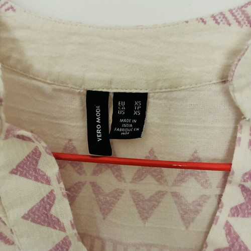 Vero Moda cotton dress, white and pink