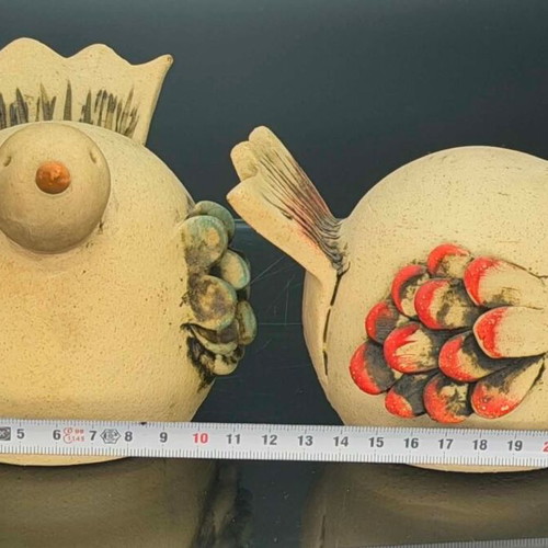 Handmade ceramic doves by ΜΑΡΙΑΣ ΛΙΟΥΓΚΑ, set of two, like new
