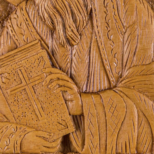 St. John the Theologian image made of wax, mastic and incense