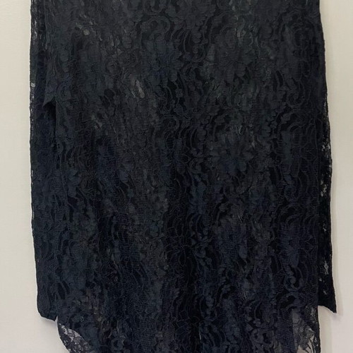 Black vintage long lace jacket used, size M