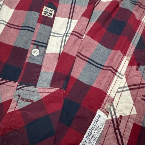 Funky Buddha Tartan Plaid Shirt Large like new, red/navy