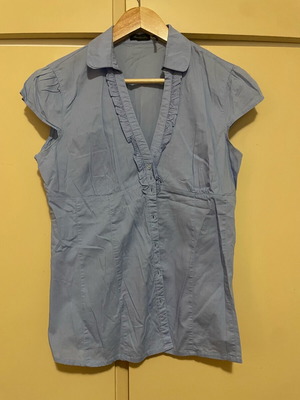Stradivarius short-sleeve shirt like new, blue, size L