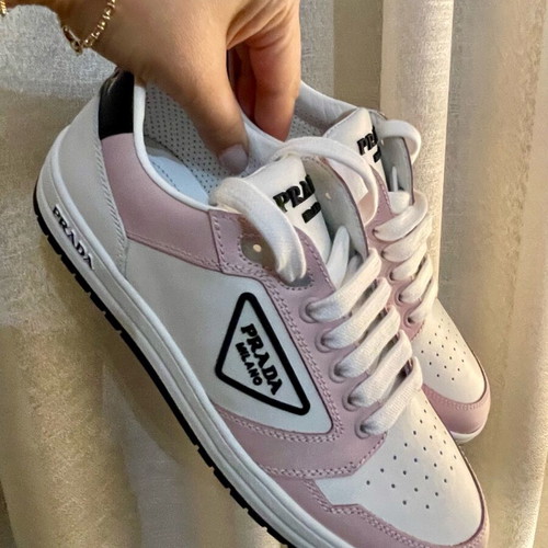 Prada sneakers 37 like new, white and pink