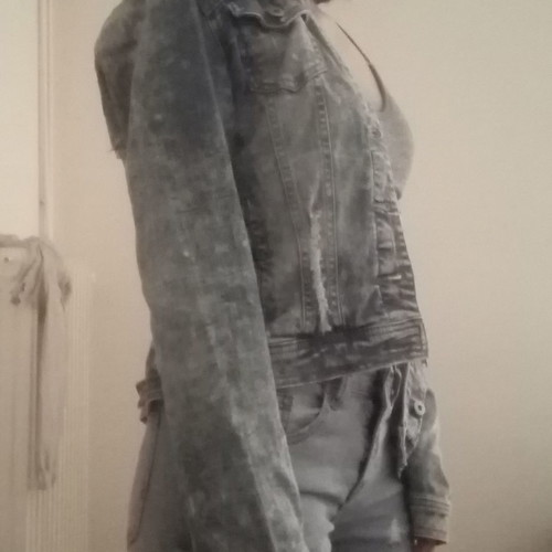 Vila denim jacket new, size small, blue cotton