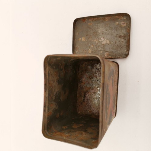 Metal box Loumidis Papagalos coffee used, 1960s era