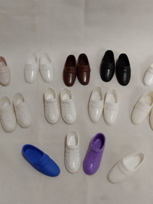 John John (Bibi Bo) doll shoes used, pack of 9 pairs and 4 singles from 1980s