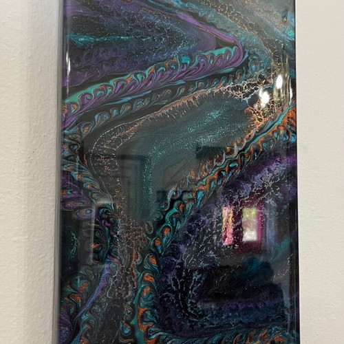 Canvas with resin decorative art 25x50cm new