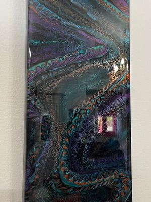 Canvas with resin decorative art 25x50cm new