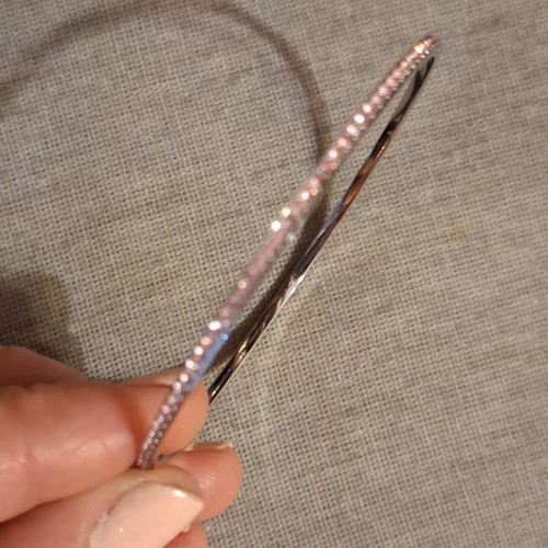 Swarovski bracelet new silver with pink zircon