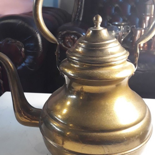 Bronze teapot old used, 33cm height
