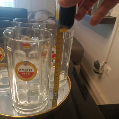 Amstel beer glasses set of 4 like new, large