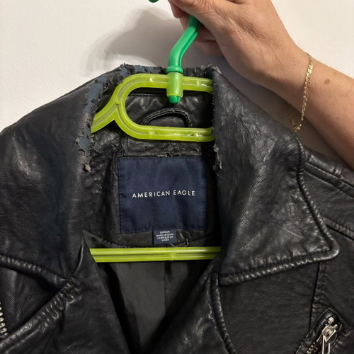 American Eagle leather jacket used with signs of wear