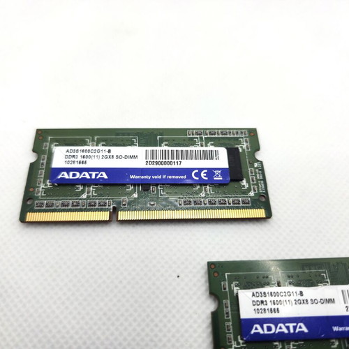ADATA DDR3 2GB 1600MHz SO-DIMM Laptop RAM like new, 2-piece set
