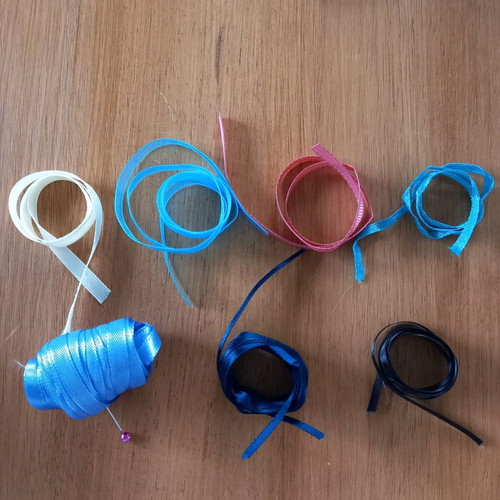 Assorted Shiny Synthetic Ribbons new, various colours and sizes