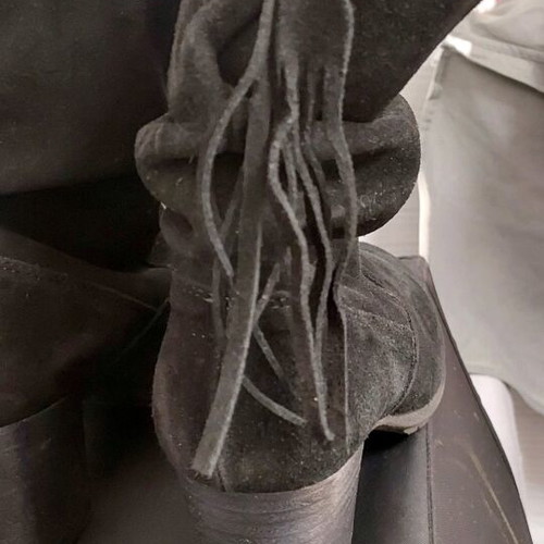 Women's suede leather boots black, like new, size 36