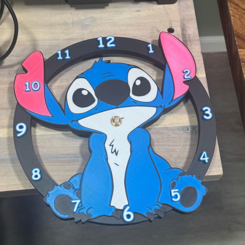 Stitch wall clock new, analog Disney room decor