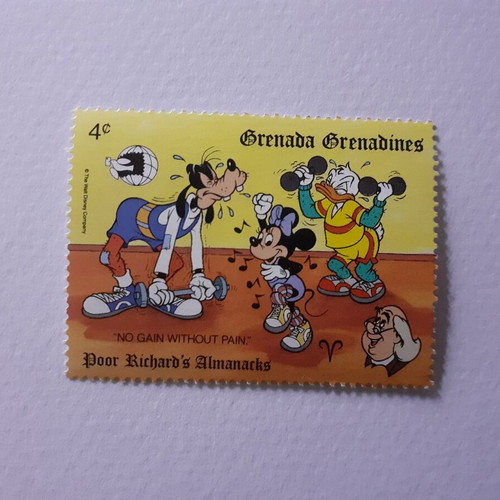Walt Disney Poor Richard's Almanacks Stamp Set 8 Mint