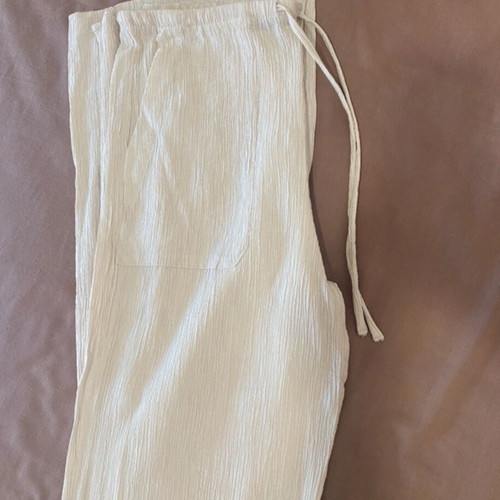 Zara straight-leg pants, cream, XS