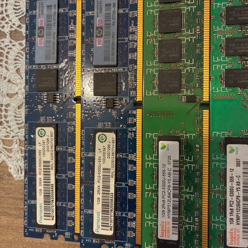 DIMMS DDR2 memory used, 5x1GB PC2-5300U