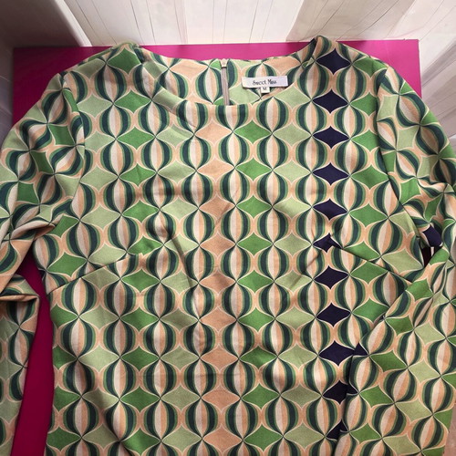 Sweet Miss dress like new, elastic, beige and green, size M-L