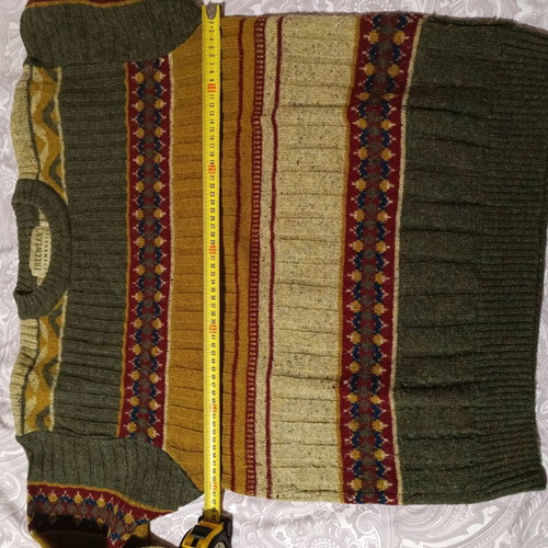 Woolen men's sweater used, size L, multicolored