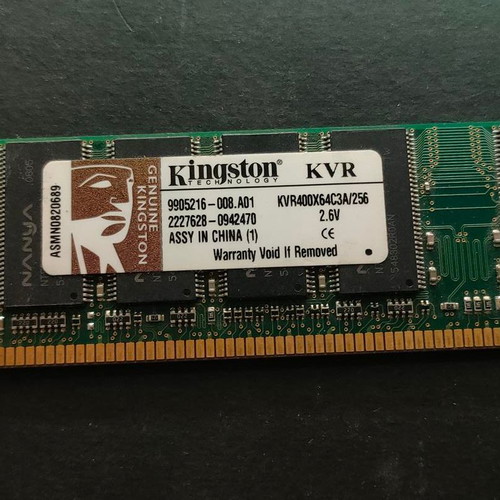 Kingston ValueRAM 256MB DDR 400MHz CL3 RAM like new