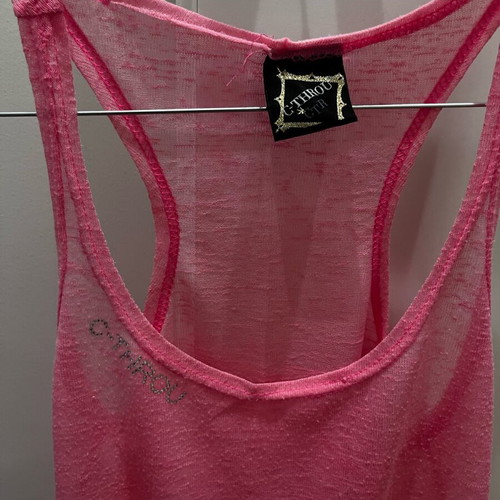 C-Throu transparent pink blouse like new, size S