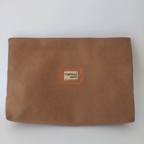 Vintage PORTRAG handbag used, beige-brown synthetic leather