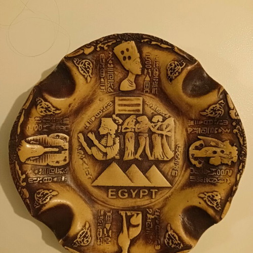 Decorative ashtray new with Ancient Egypt theme made of resin