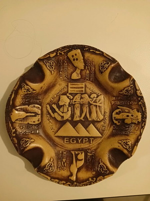 Decorative ashtray new with Ancient Egypt theme made of resin
