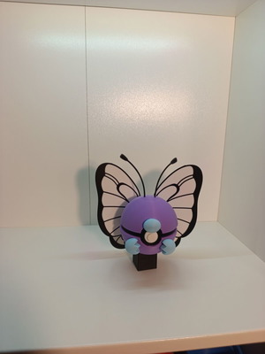 Butterfree Pokéball Clicker 3D printed, new