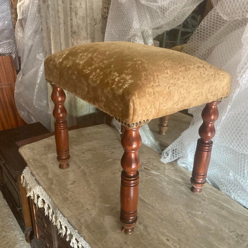 Velvet vintage stool used