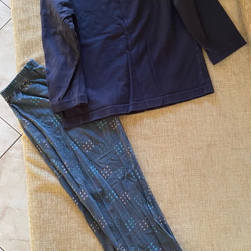 Boys' pajama set used, blue, thin long-sleeve top and pants