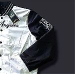  Los Angeles Black and White Bomber Fly Jacket [Large]