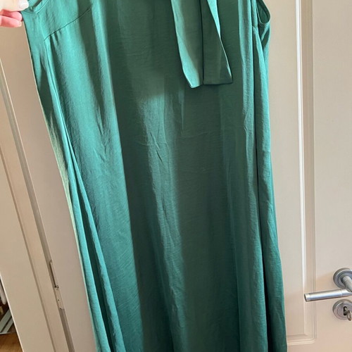 Moutaki satin dress emerald blue like new size XL