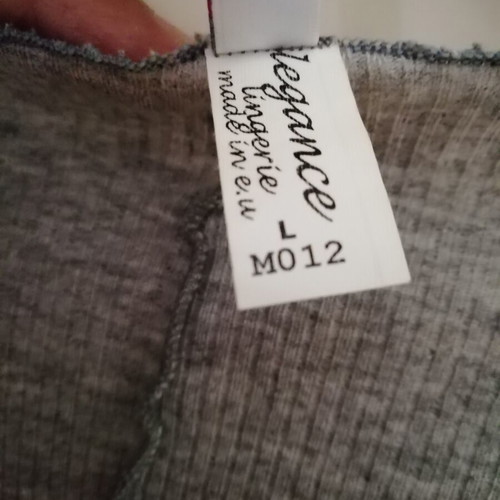 Elegance bolero crop tops, cotton ribbed, white and grey, size L