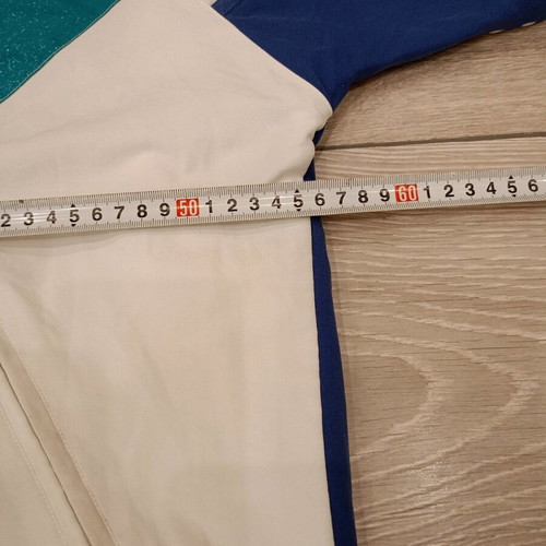 Adidas vintage track jacket used, white, blue and teal, 90s