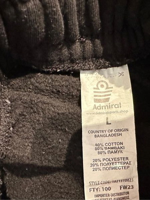 Αθλητική φόρμα Admiral μαύρη μεταχειρισμένη, μέγεθος L