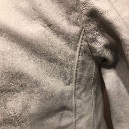 Biston leather jacket white used, needs repainting, size M