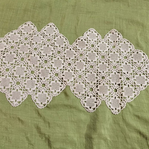 Crochet square like new, table mat cover 56x27 cm