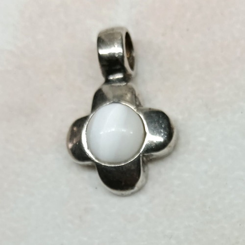 Silver 925 vintage cross with moonstone