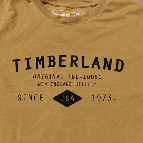 Timberland short-sleeve shirt used, size Large, deep yellow