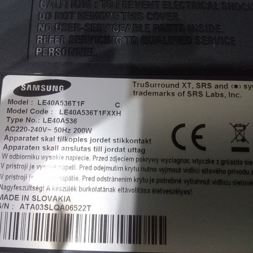 Samsung LE40A536T1F used TV part