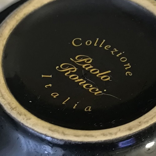 Zodiac Taurus mug like new, ceramic with black glaze and gold design